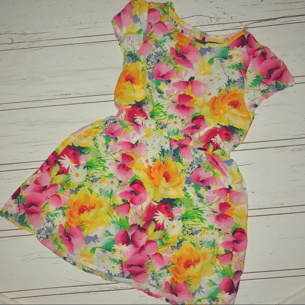 GAP Floral Cinched Waist Dress